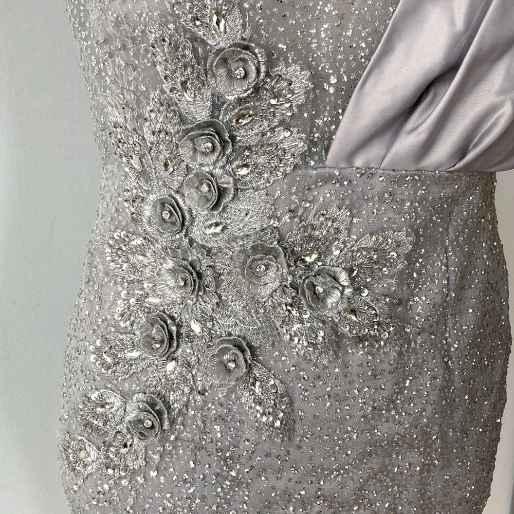 Vintage silver sparkle cocktail dress - Picture 3 of 12